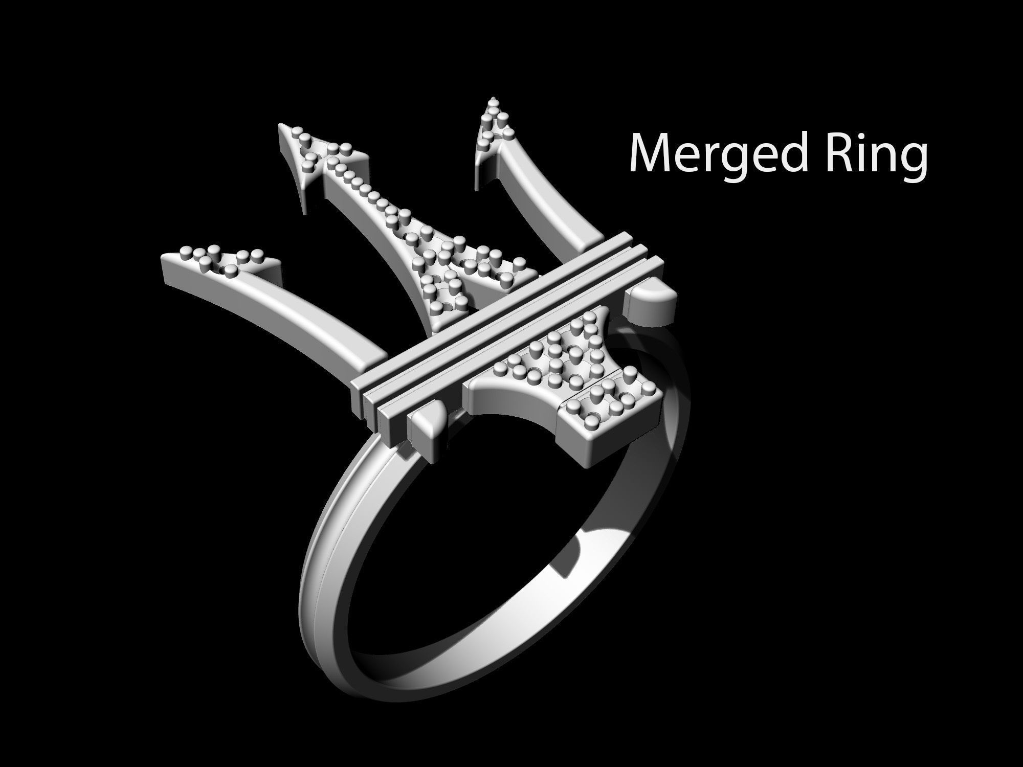 Poseidon Ring 3D print model_7