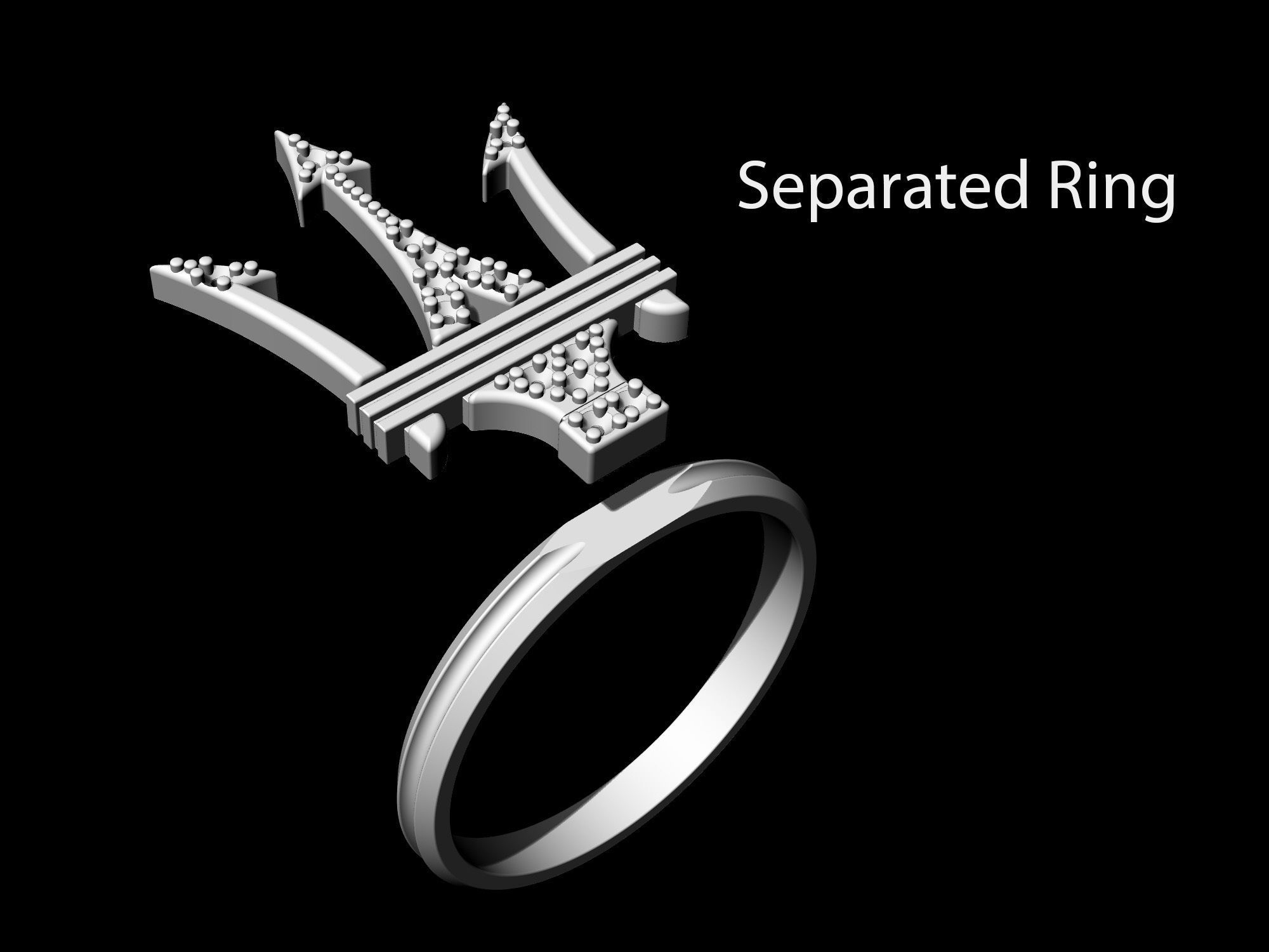 Poseidon Ring 3D print model_8