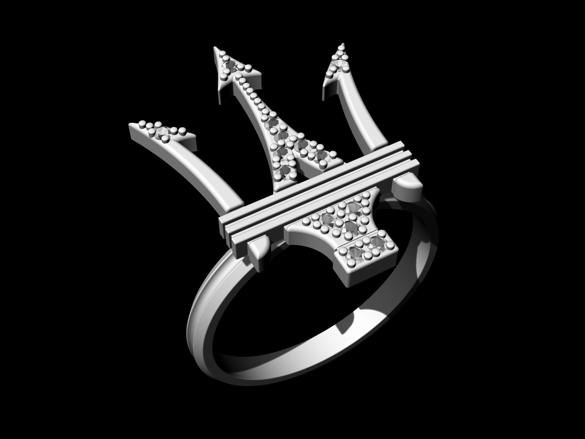 Poseidon Ring 3D print model_3