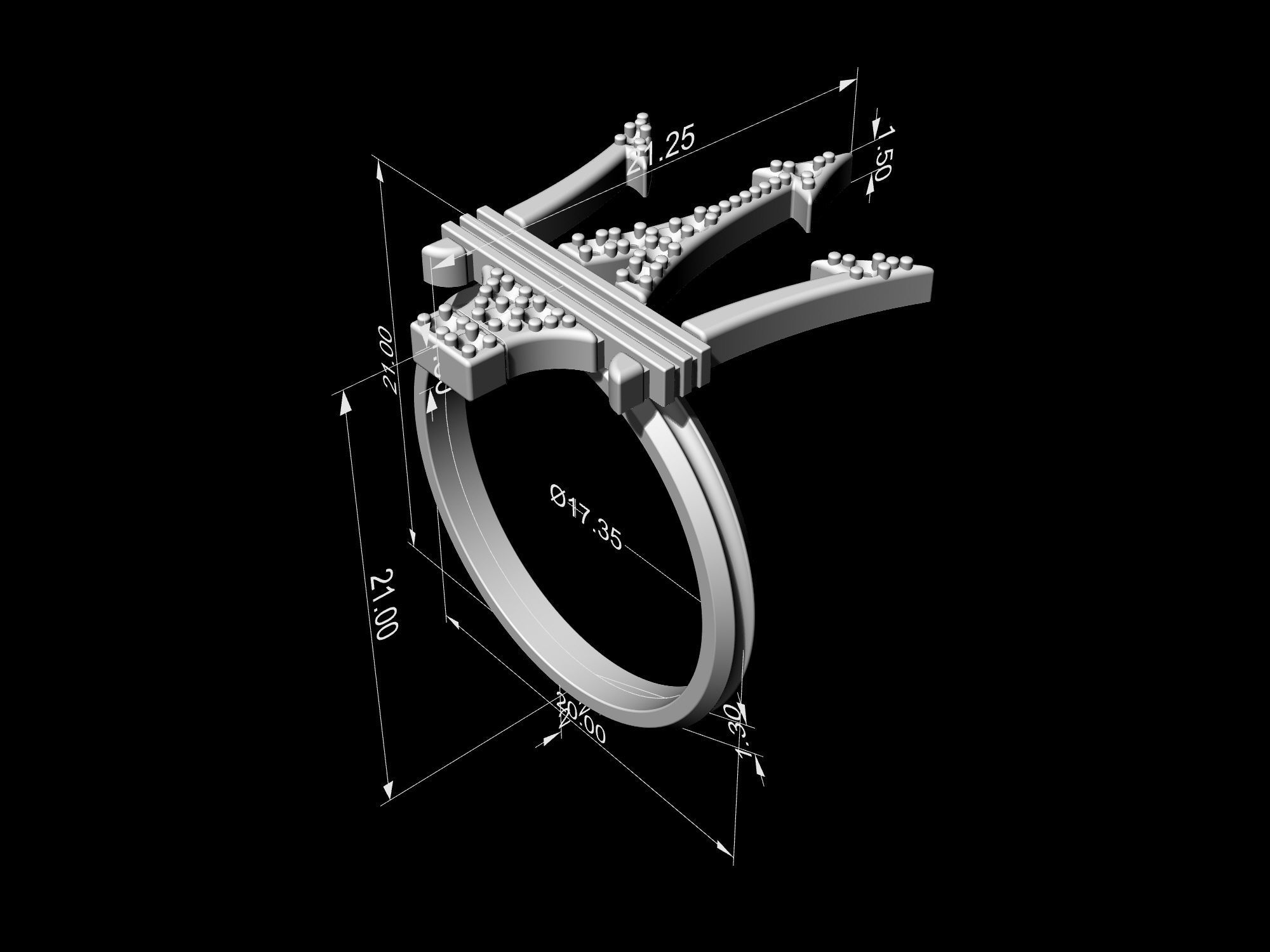 Poseidon Ring 3D print model_13