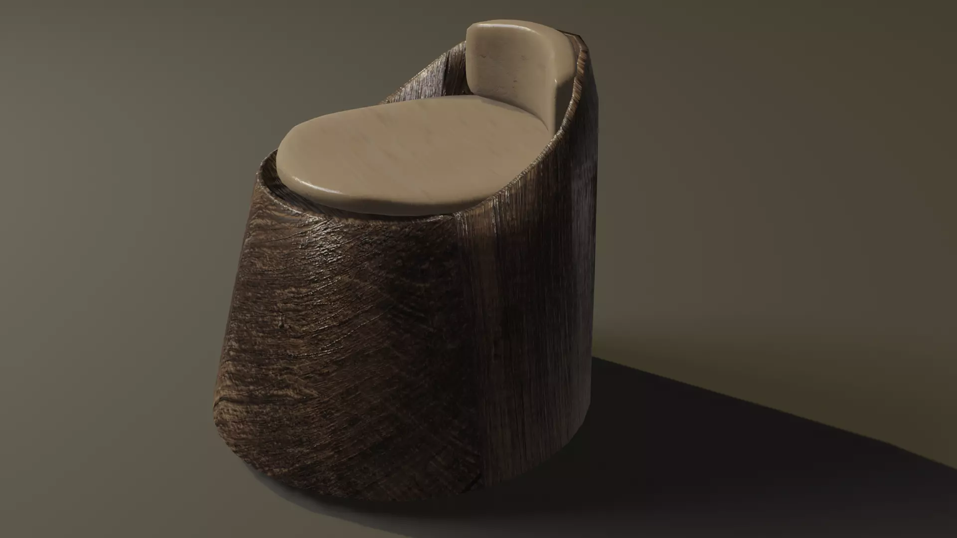 WOOD CHAIR AND TABLE Low-poly 3D model