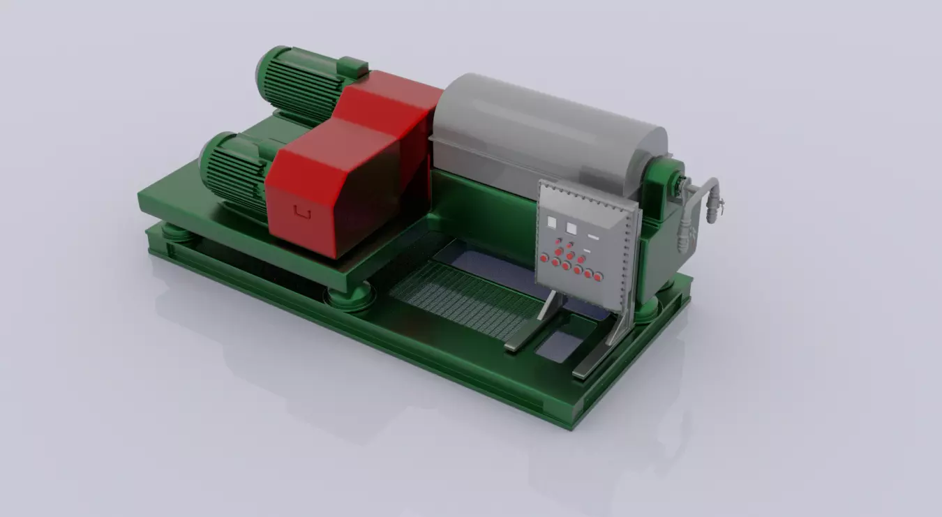 Waste Decanter Centrifuge Low-poly 3D model_0