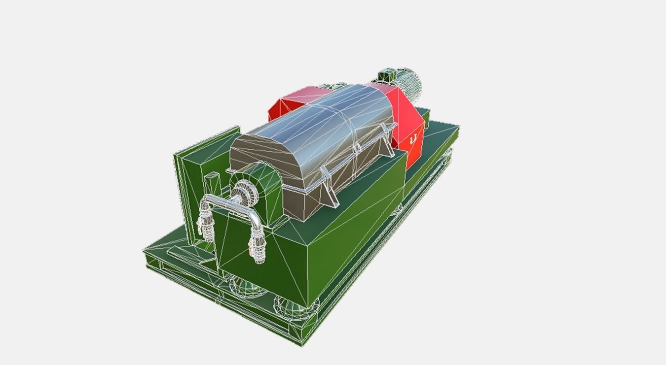 Waste Decanter Centrifuge Low-poly 3D model_7