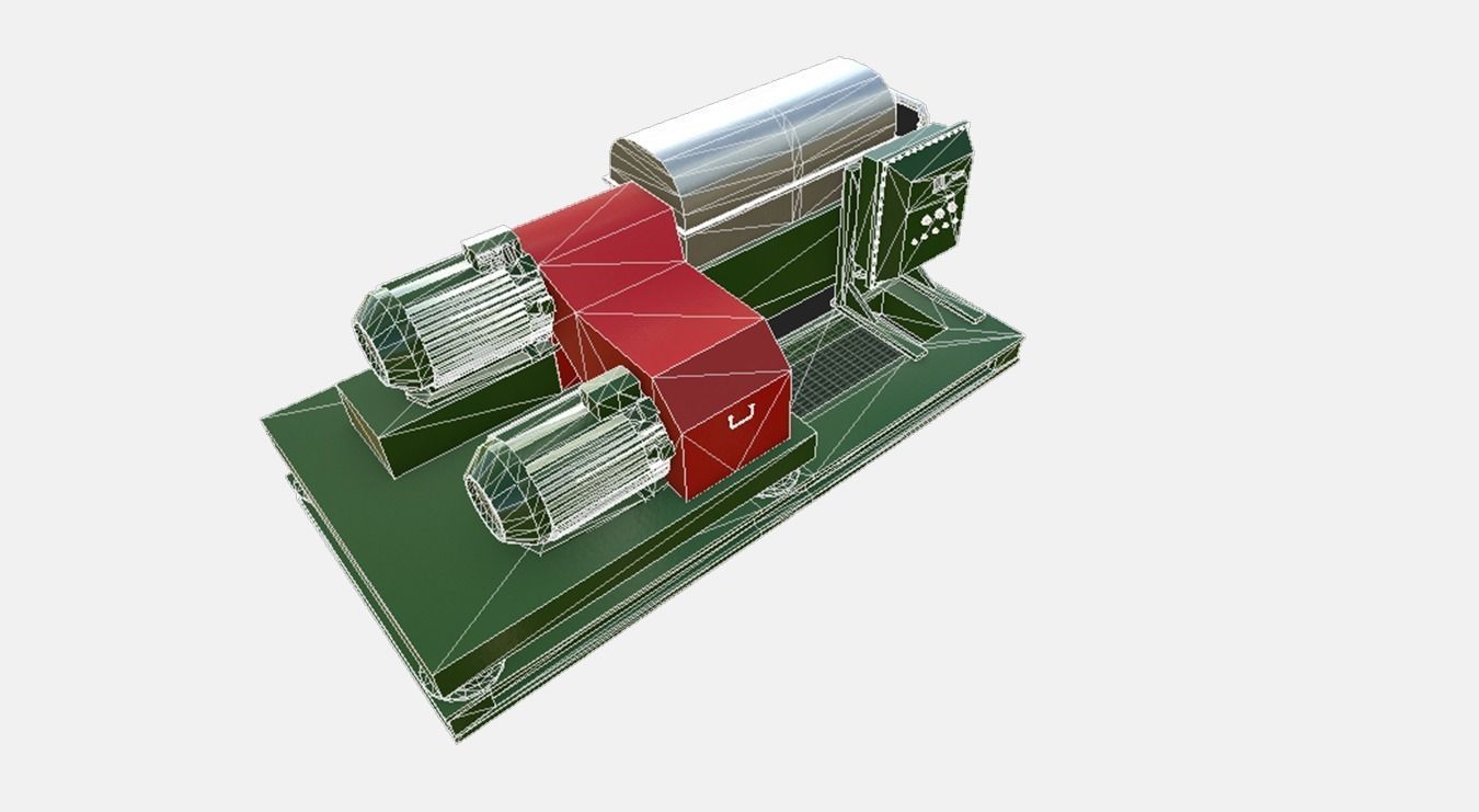 Waste Decanter Centrifuge Low-poly 3D model_9