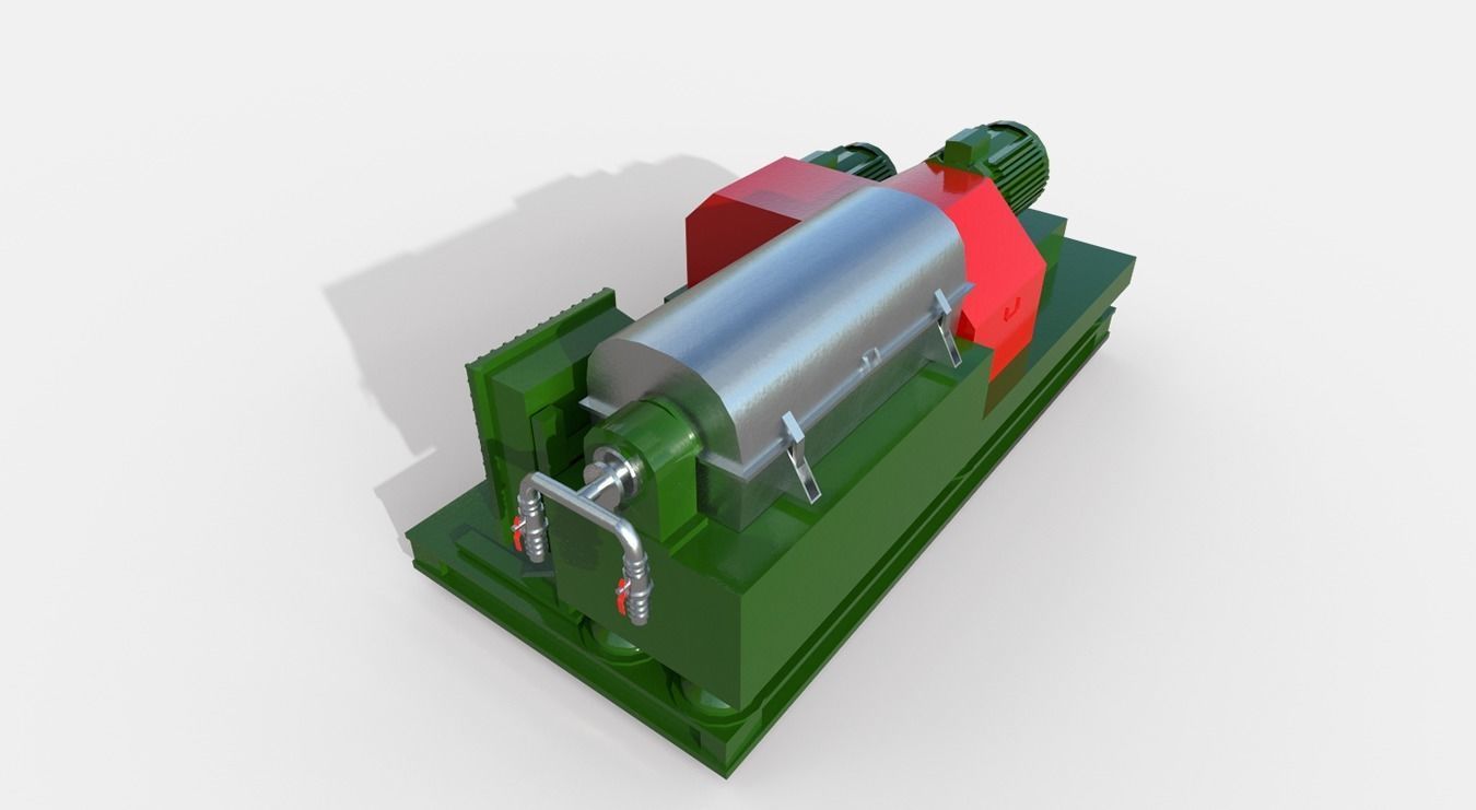 Waste Decanter Centrifuge Low-poly 3D model_8