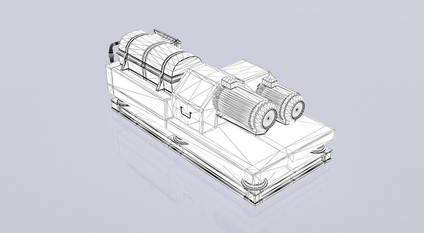Waste Decanter Centrifuge Low-poly 3D model_4