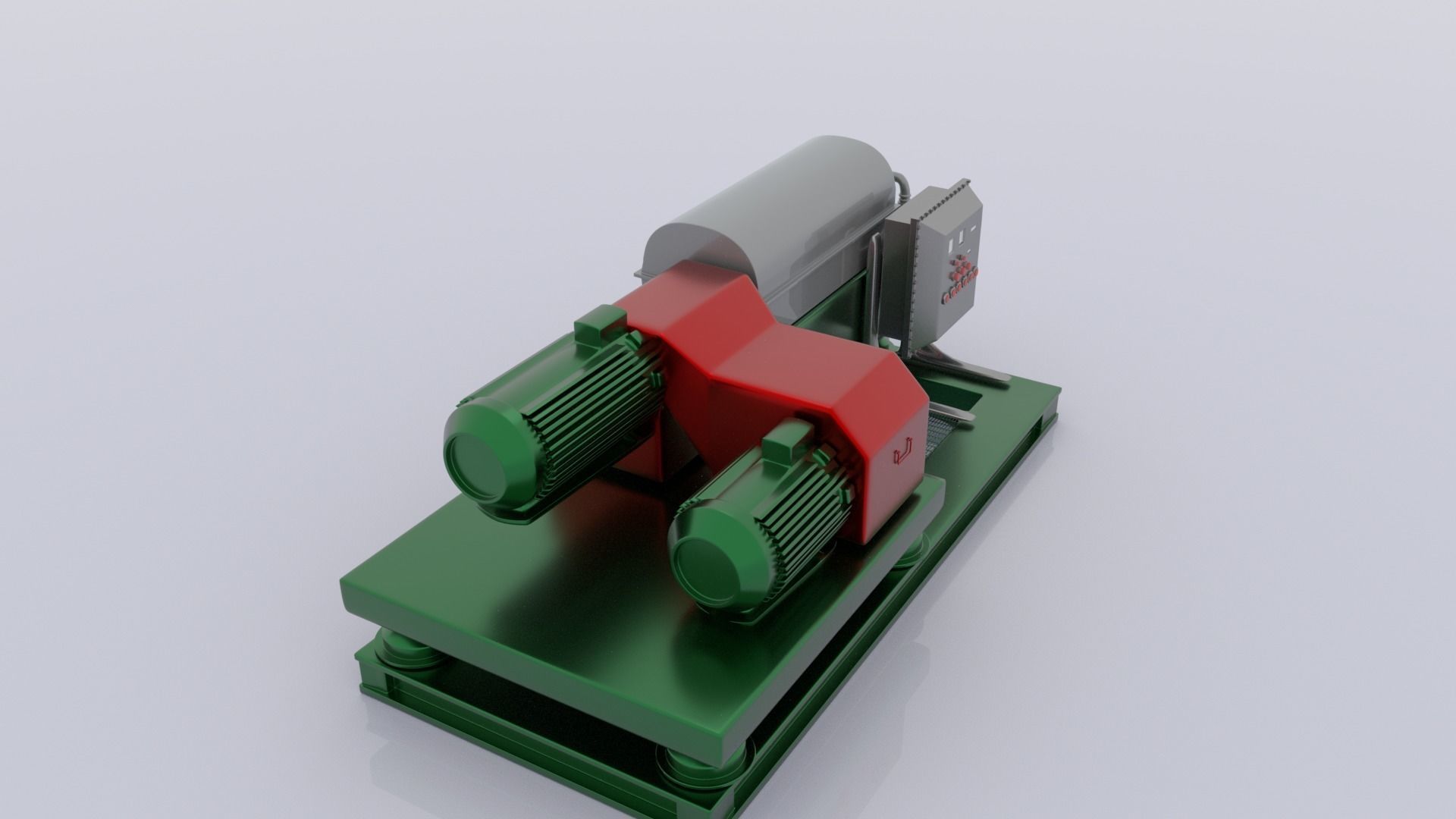 Waste Decanter Centrifuge Low-poly 3D model_2