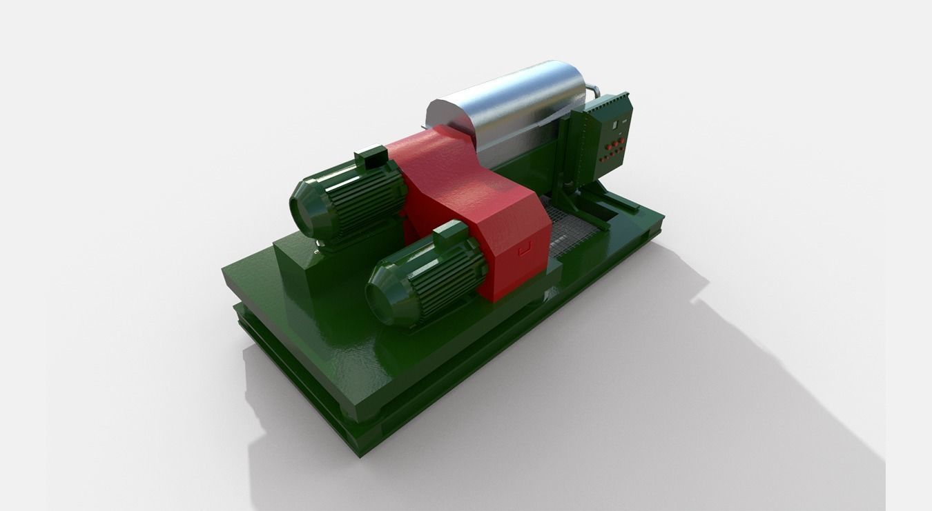 Waste Decanter Centrifuge Low-poly 3D model_6