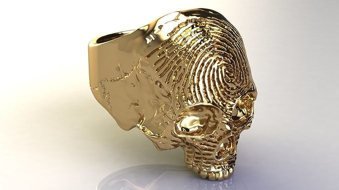 Fingerprint Skull Ring 3D print model