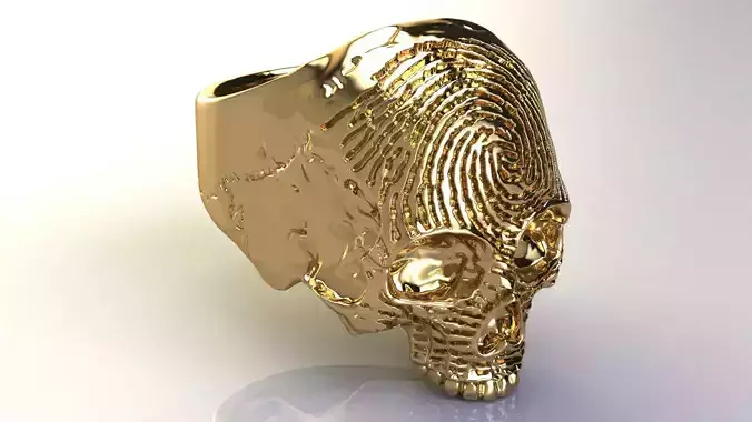 Fingerprint Skull Ring
