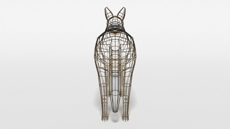 Low Poly Cartoon Jackal Low-poly 3D model_12