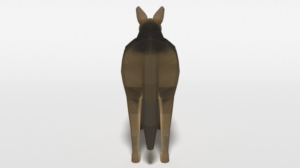 Low Poly Cartoon Jackal Low-poly 3D model_3
