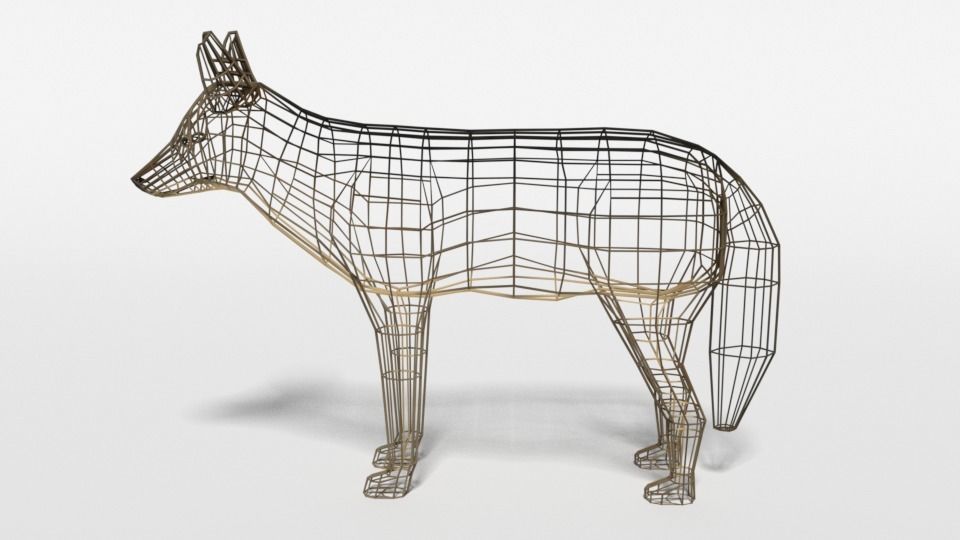 Low Poly Cartoon Jackal Low-poly 3D model_10