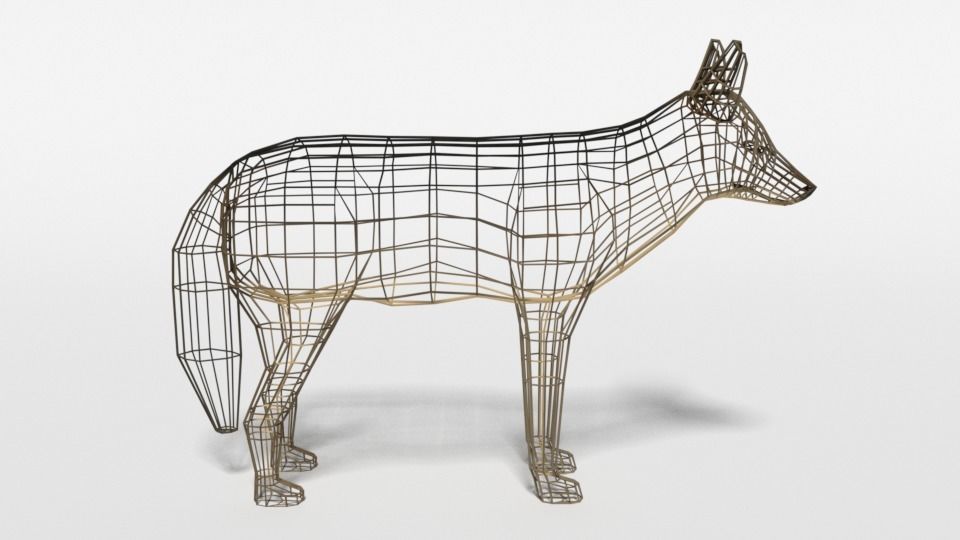 Low Poly Cartoon Jackal Low-poly 3D model_14