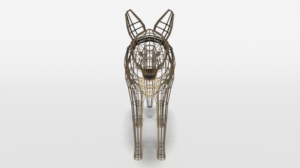 Low Poly Cartoon Jackal Low-poly 3D model_16