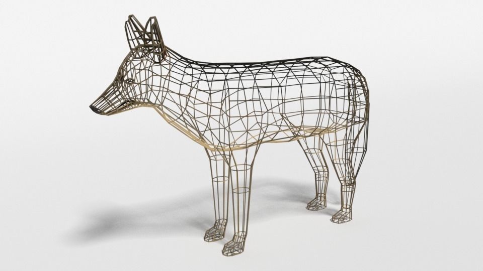 Low Poly Cartoon Jackal Low-poly 3D model_9