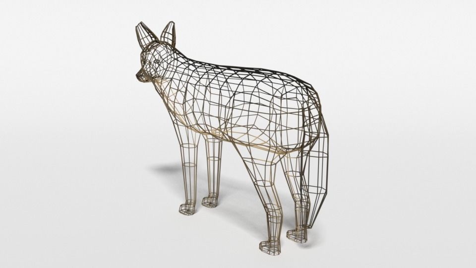 Low Poly Cartoon Jackal Low-poly 3D model_11