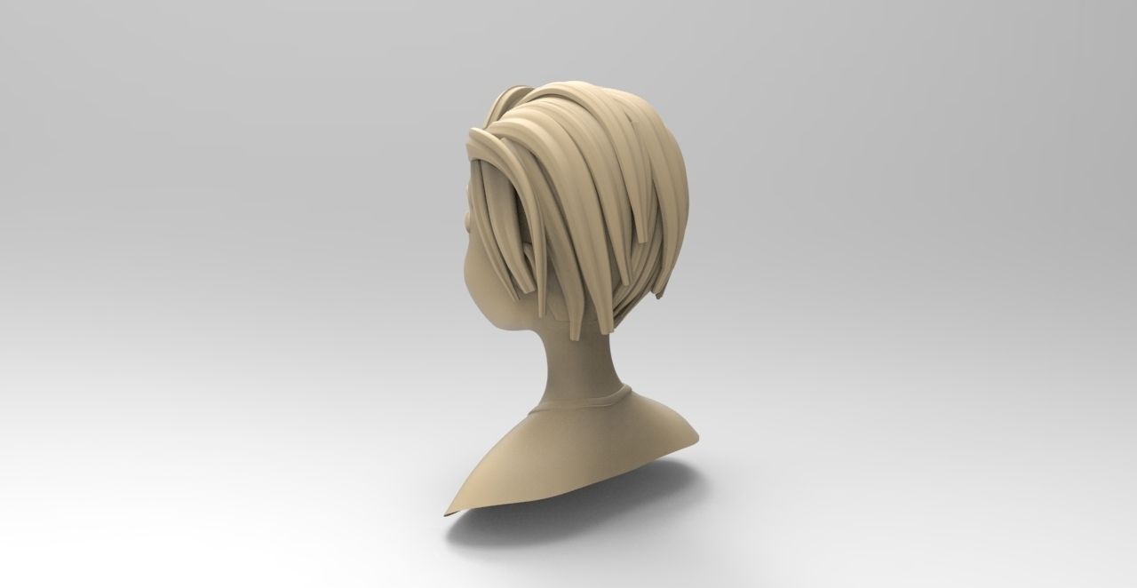 Stylized Female Bust Free 3D model_3