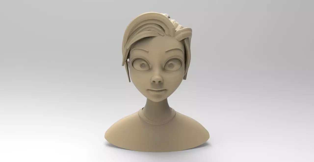 Stylized Female Bust Free 3D model_0