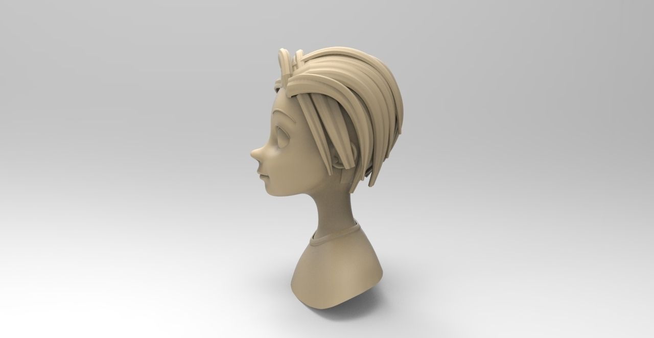 Stylized Female Bust Free 3D model_2