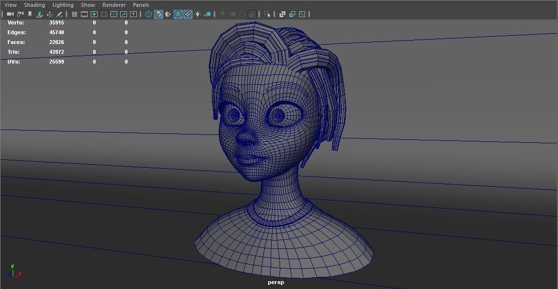 Stylized Female Bust Free 3D model_5