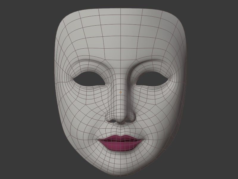 Neutral Woman Mask Low-poly 3D model_5