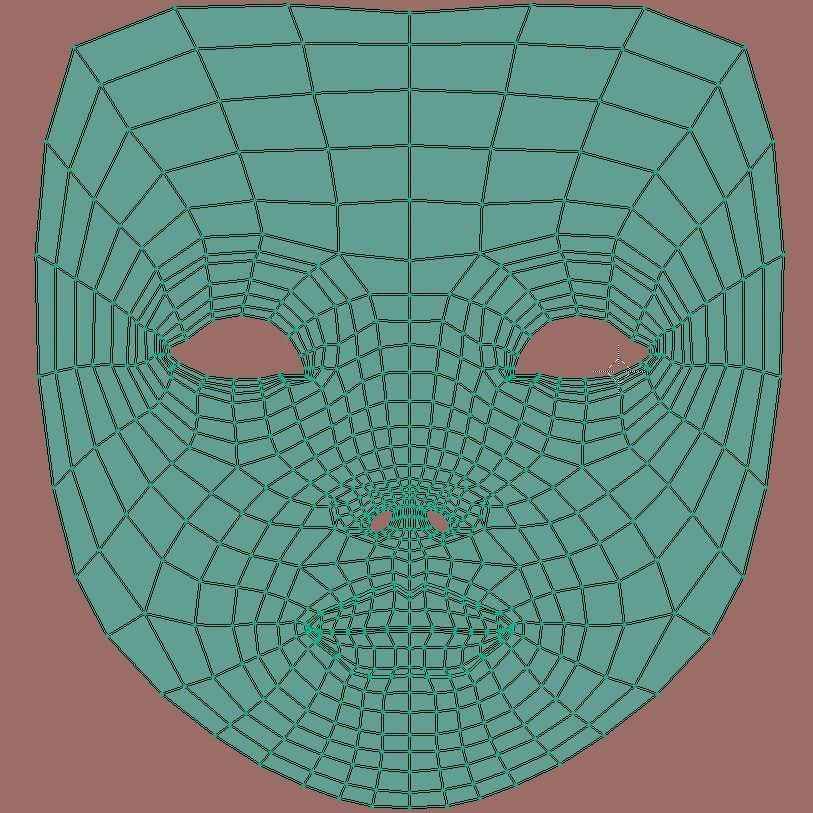 Neutral Woman Mask Low-poly 3D model_16