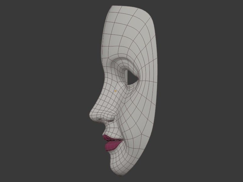 Neutral Woman Mask Low-poly 3D model_11