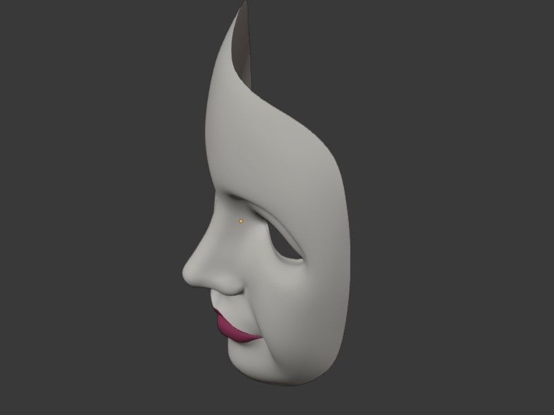 Neutral Woman Mask Low-poly 3D model_14