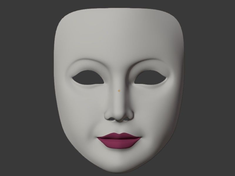Neutral Woman Mask Low-poly 3D model_4