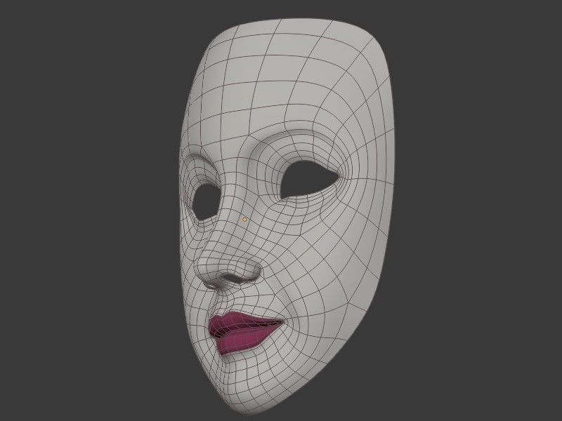 Neutral Woman Mask Low-poly 3D model_13