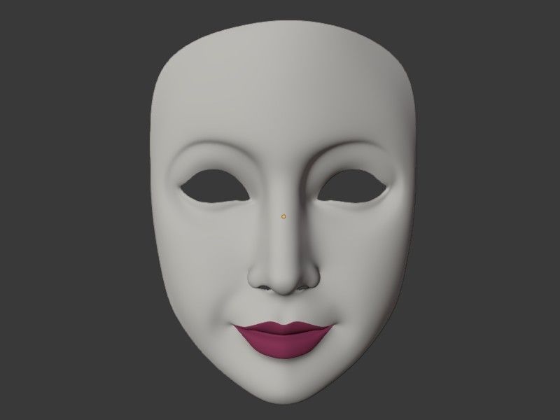 Neutral Woman Mask Low-poly 3D model_6