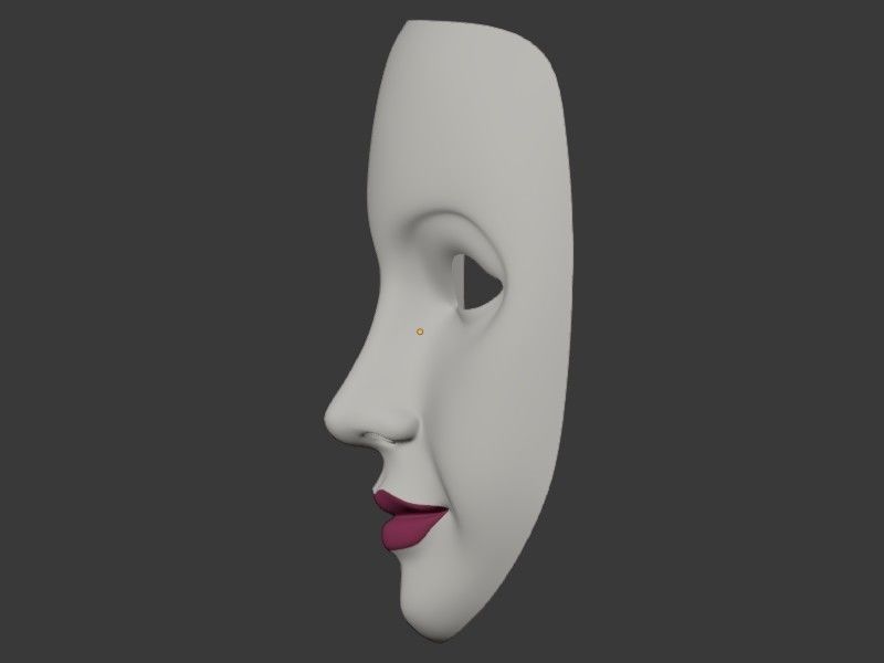 Neutral Woman Mask Low-poly 3D model_10