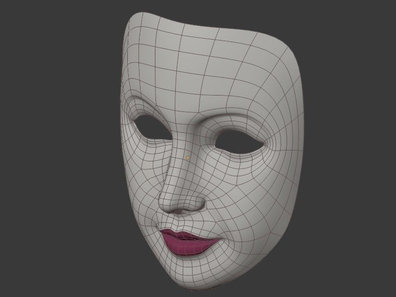 Neutral Woman Mask Low-poly 3D model_9