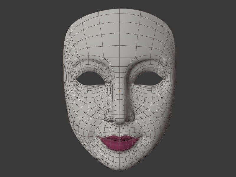 Neutral Woman Mask Low-poly 3D model_7