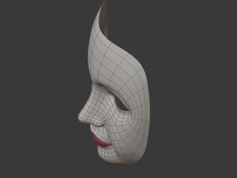 Neutral Woman Mask Low-poly 3D model_15