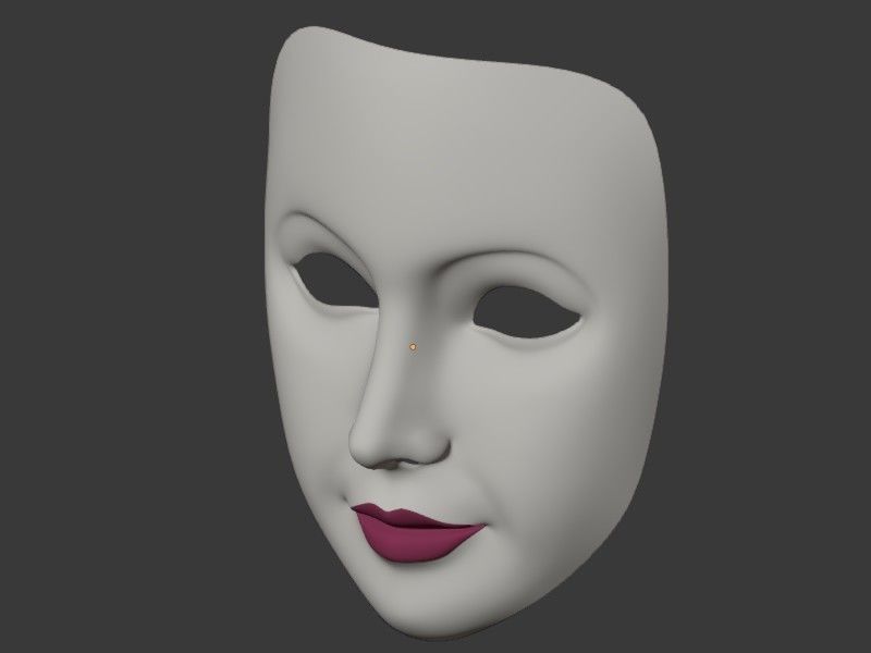 Neutral Woman Mask Low-poly 3D model_8