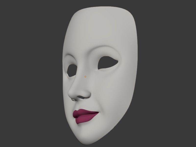 Neutral Woman Mask Low-poly 3D model_12