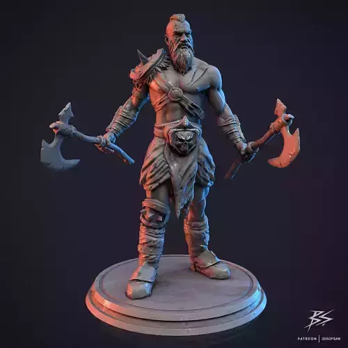 Barbarian Warrior 3D print model