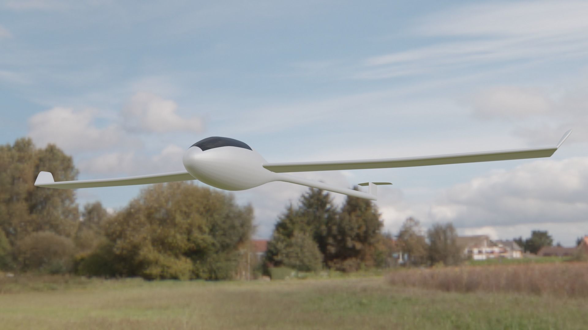 Plane Glider RC Toy  Low-poly 3D model_9