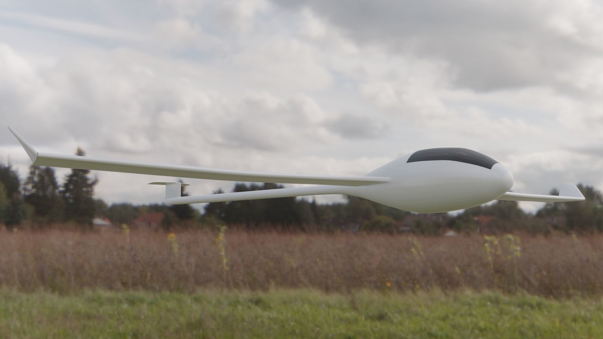 Plane Glider RC Toy  Low-poly 3D model_2