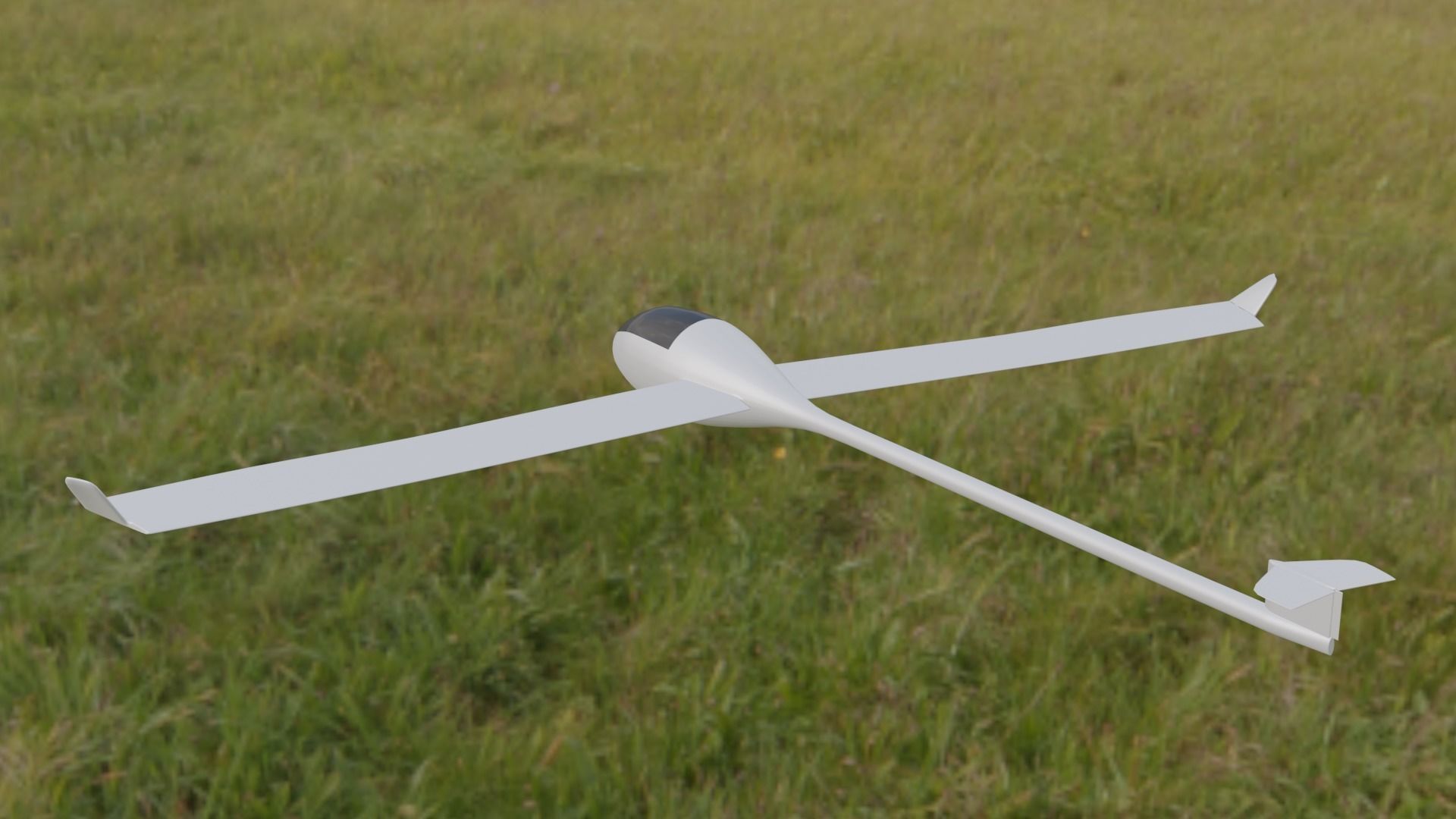 Plane Glider RC Toy  Low-poly 3D model_1