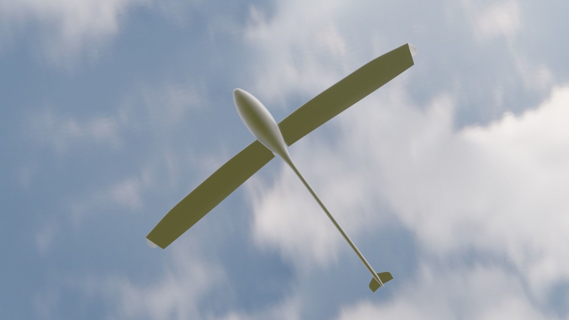 Plane Glider RC Toy  Low-poly 3D model_5