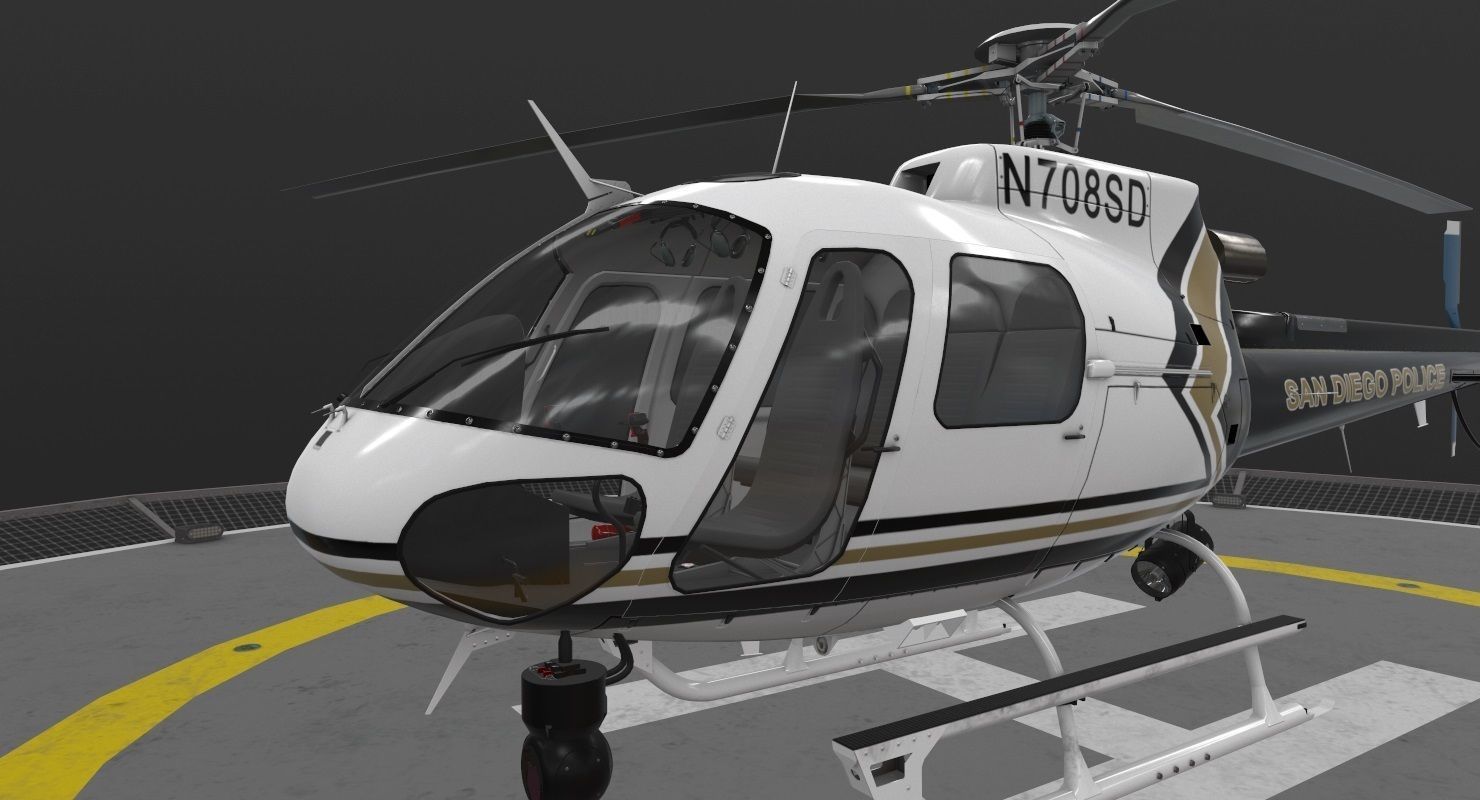 AS-350 San Diego Police Low-poly 3D model_5