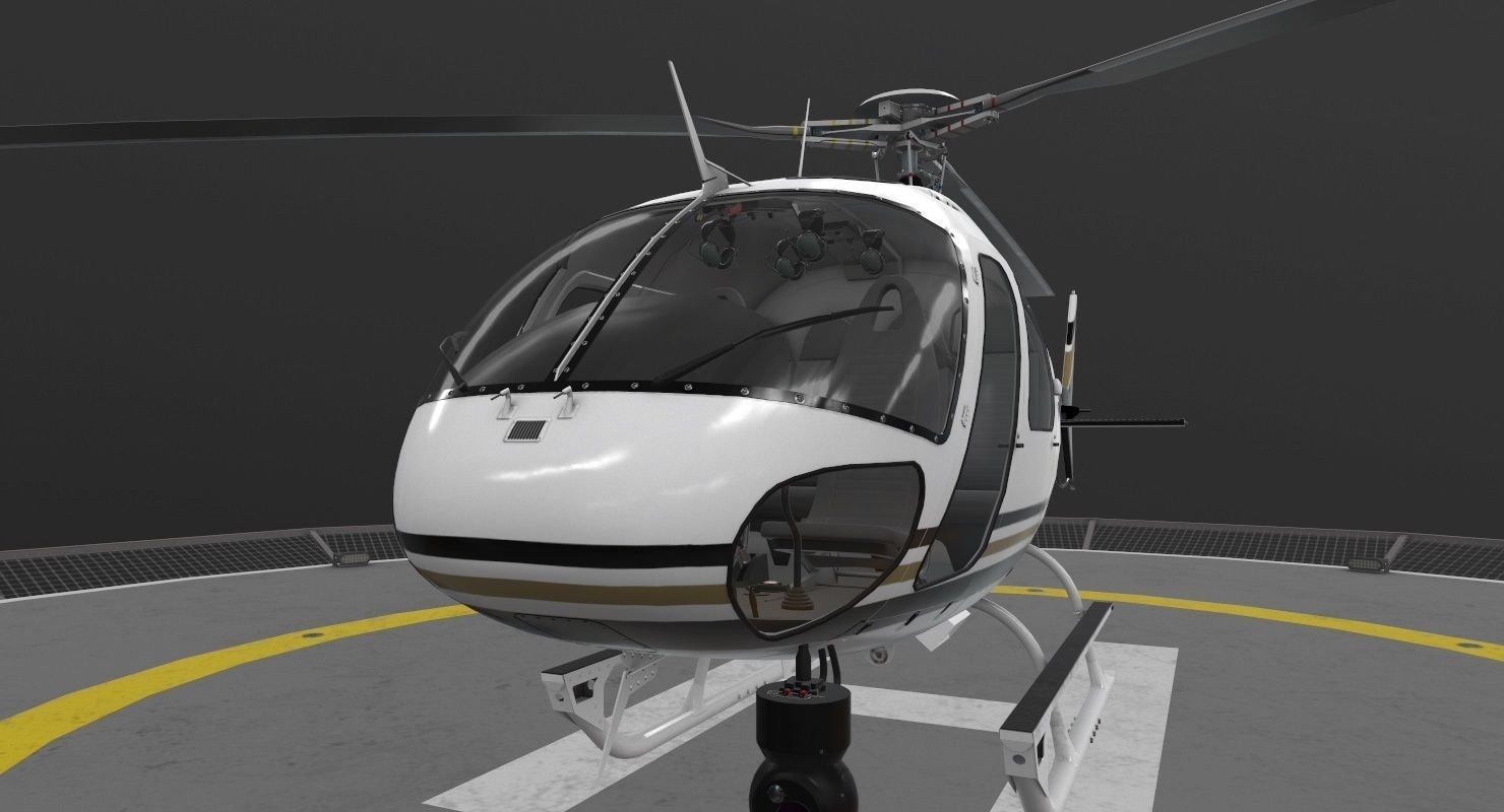 AS-350 San Diego Police Low-poly 3D model_7