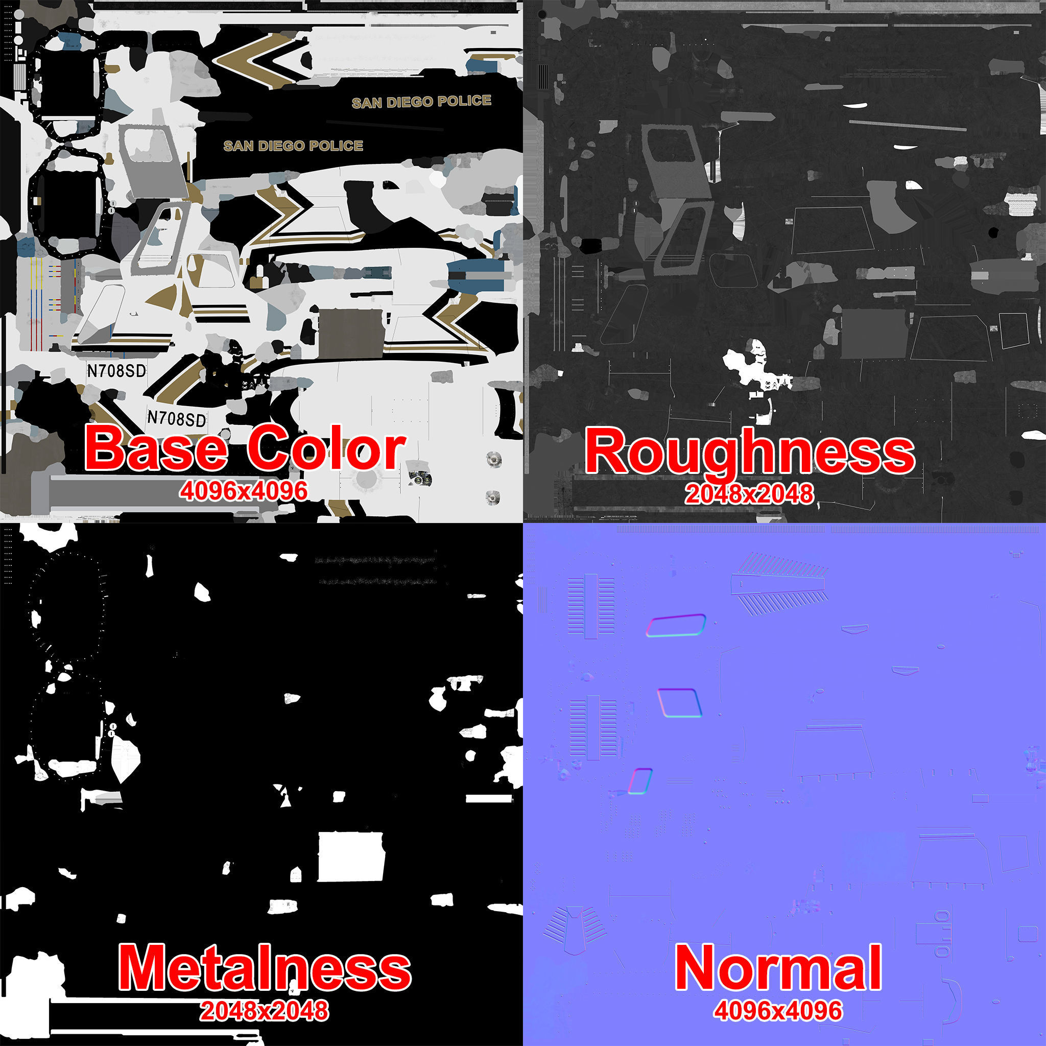 AS-350 San Diego Police Low-poly 3D model_16