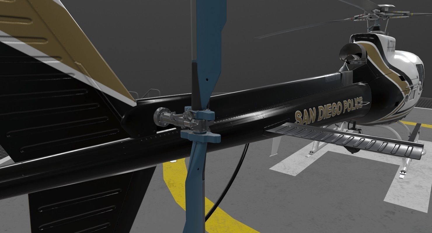 AS-350 San Diego Police Low-poly 3D model_9