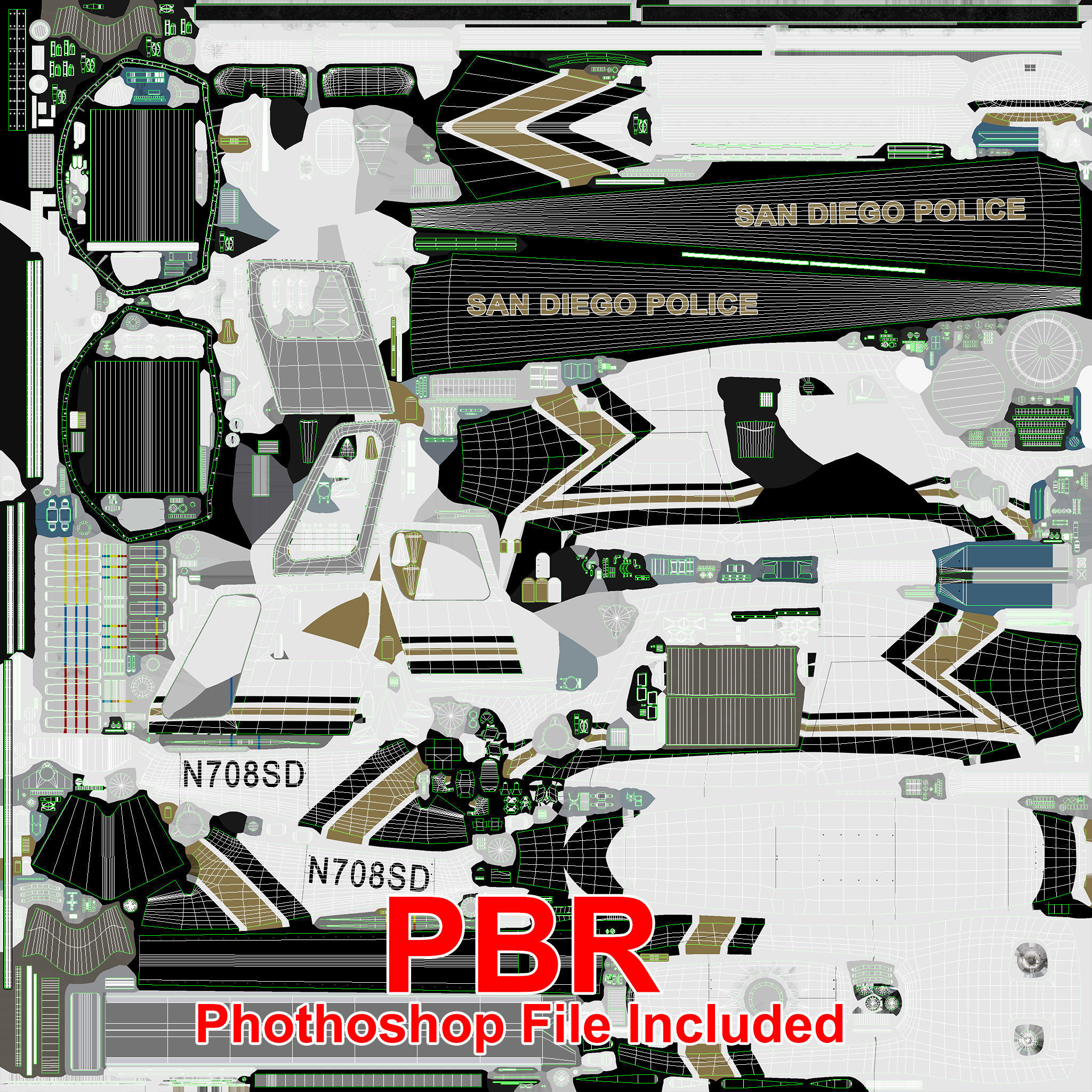 AS-350 San Diego Police Low-poly 3D model_17