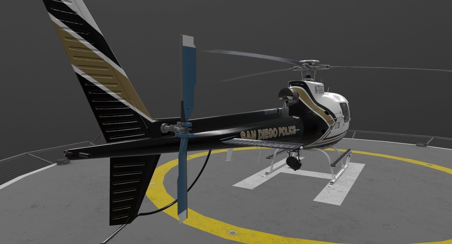 AS-350 San Diego Police Low-poly 3D model_3