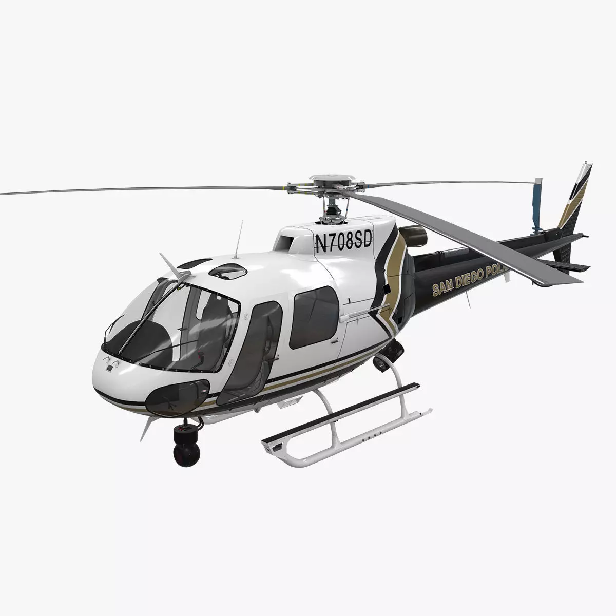 AS-350 San Diego Police Low-poly 3D model_0